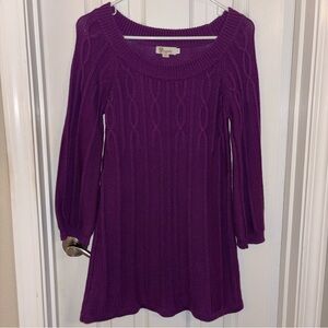 Aryeh Deep Purple Knit Tunic w/ Quarter Length Sleeves size Small